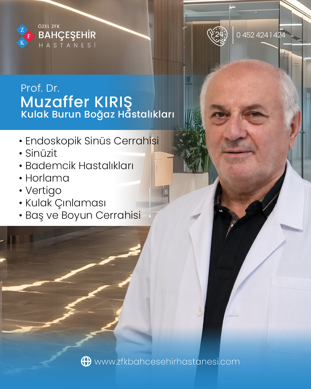 Prof. Dr. Muzaffer KIRIŞ, Kulak Burun Boğaz Hastalıkları…